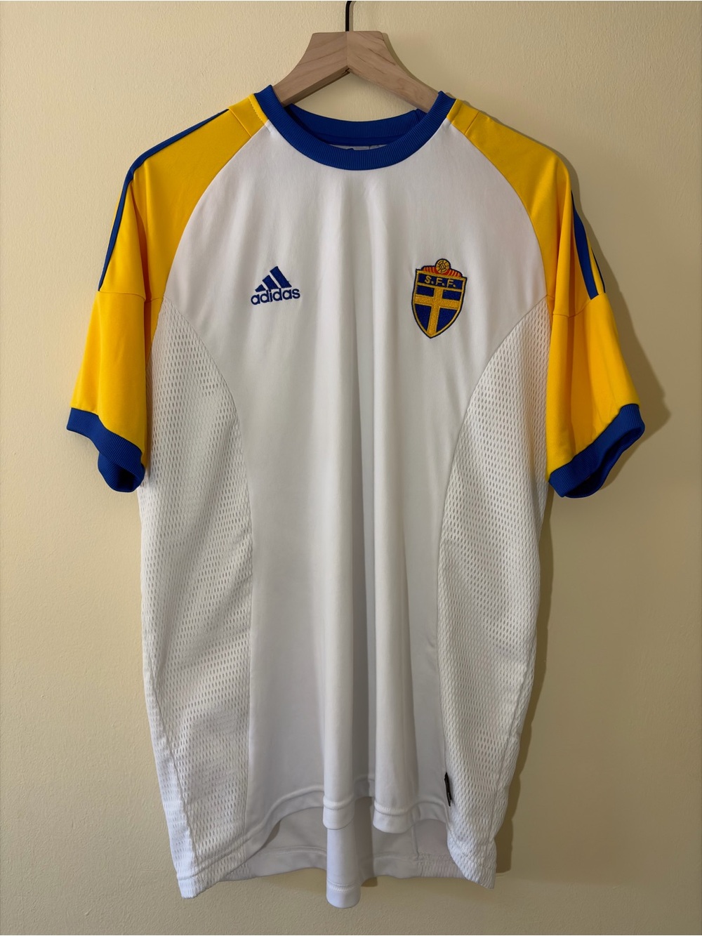 Vintage Sweden Adidas Soccer 2002 Away Jersey